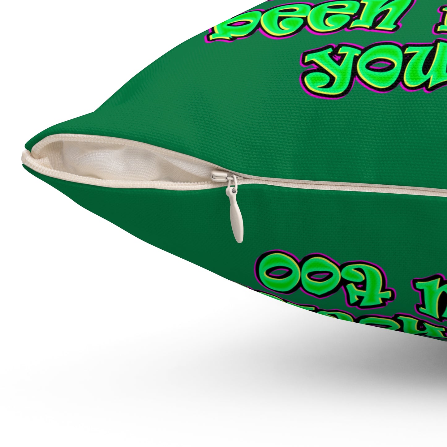 noticed you noticing - Spun Polyester Square Pillow - (dark green)