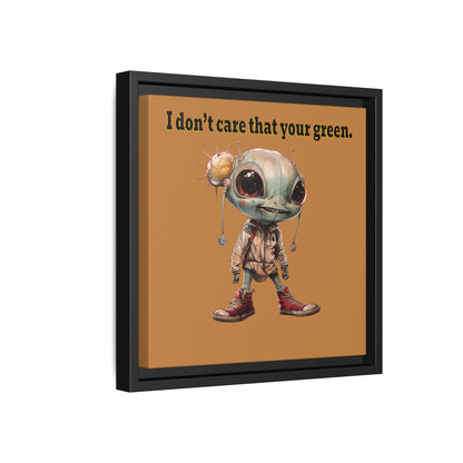 I don't care that your green - framed canvas art (light brown)