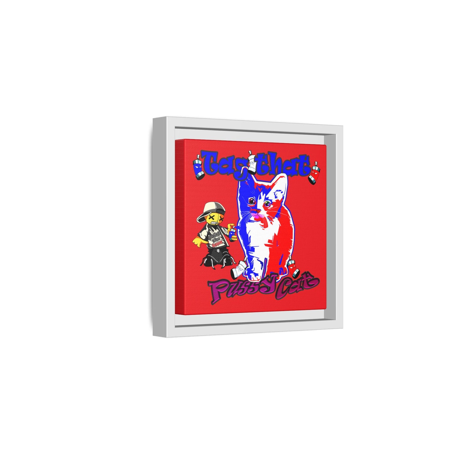 tag that - framed canvas art (red)