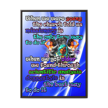 doggystyle - framed canvas art (blue-white wave)