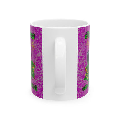 disc jockey - White Mug (pink swirl)
