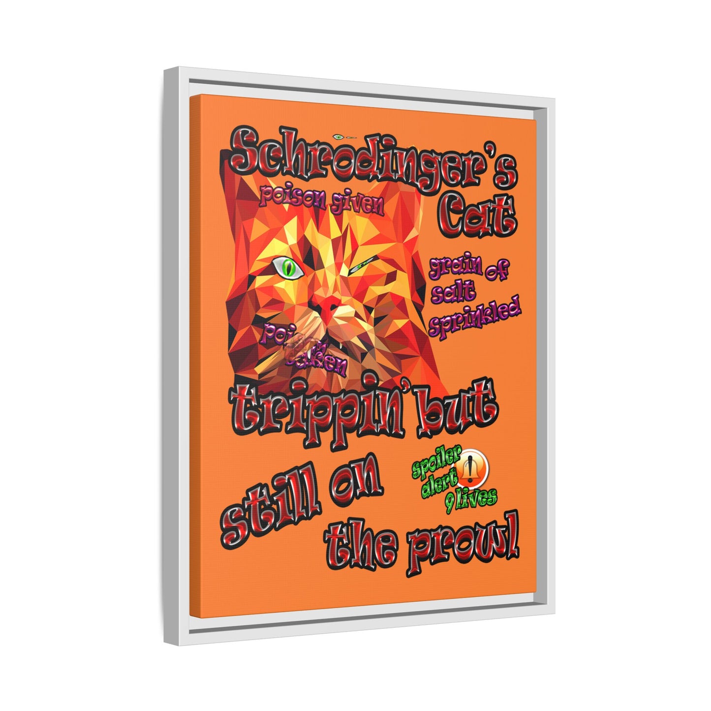 schrodinger's cat - framed canvas art (crusta)