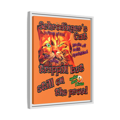 schrodinger's cat - framed canvas art (crusta)