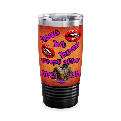 hoes b4 bros - Ringneck Tumbler, 20oz (burnt orange)