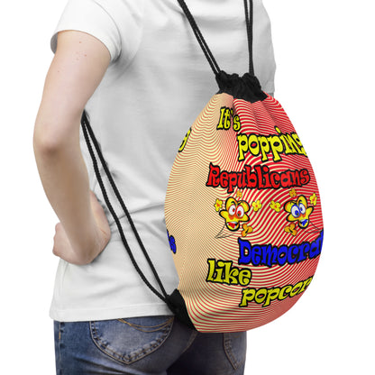 popping like popcorn - Drawstring Bag (yellow-orange wave)