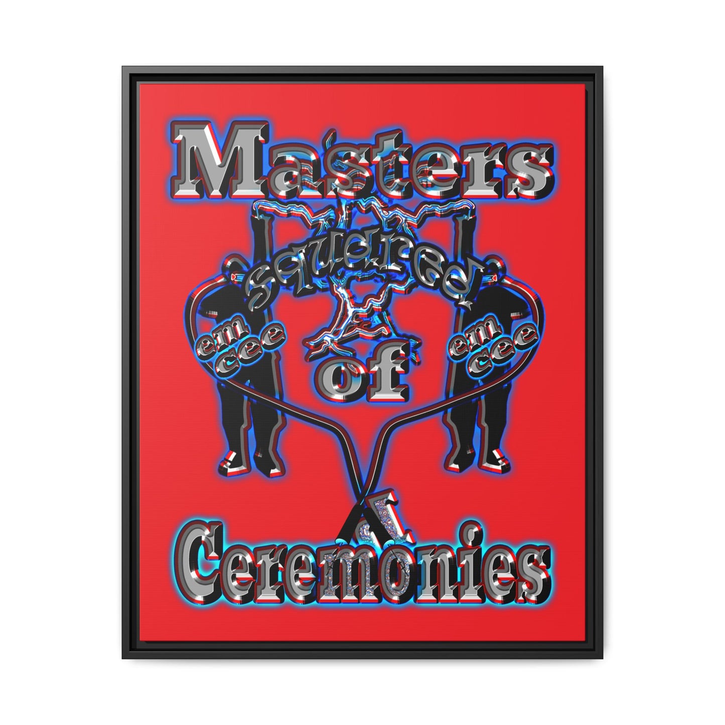 em cee squared - framed canvas art (red)
