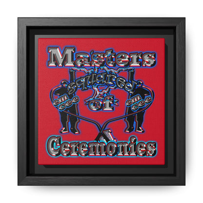 em cee squared - framed canvas art (dark red)
