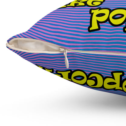 popping like popcorn - Spun Polyester Square Pillow - (light blue-purple wave)