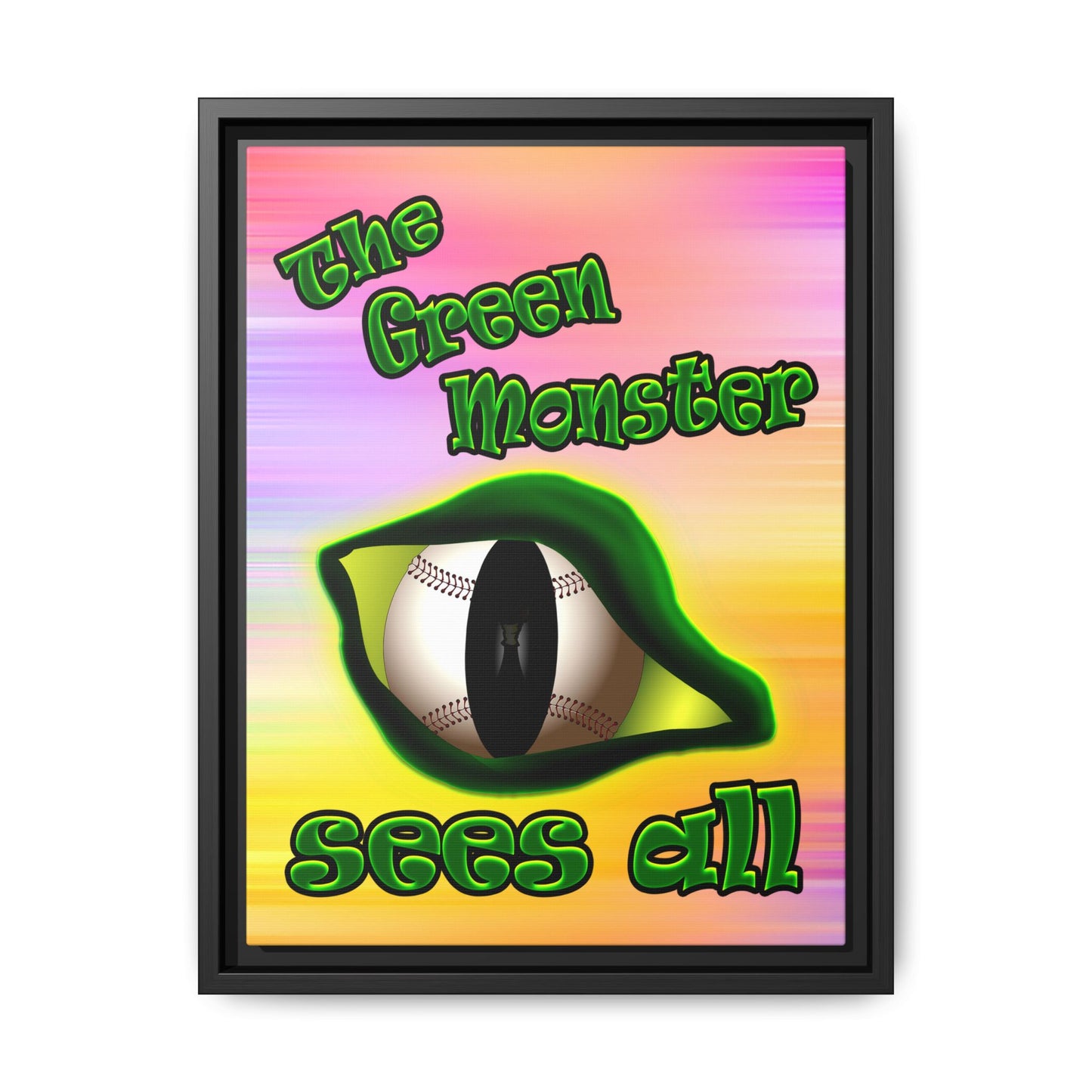 green monster - framed canvas art (color blur)