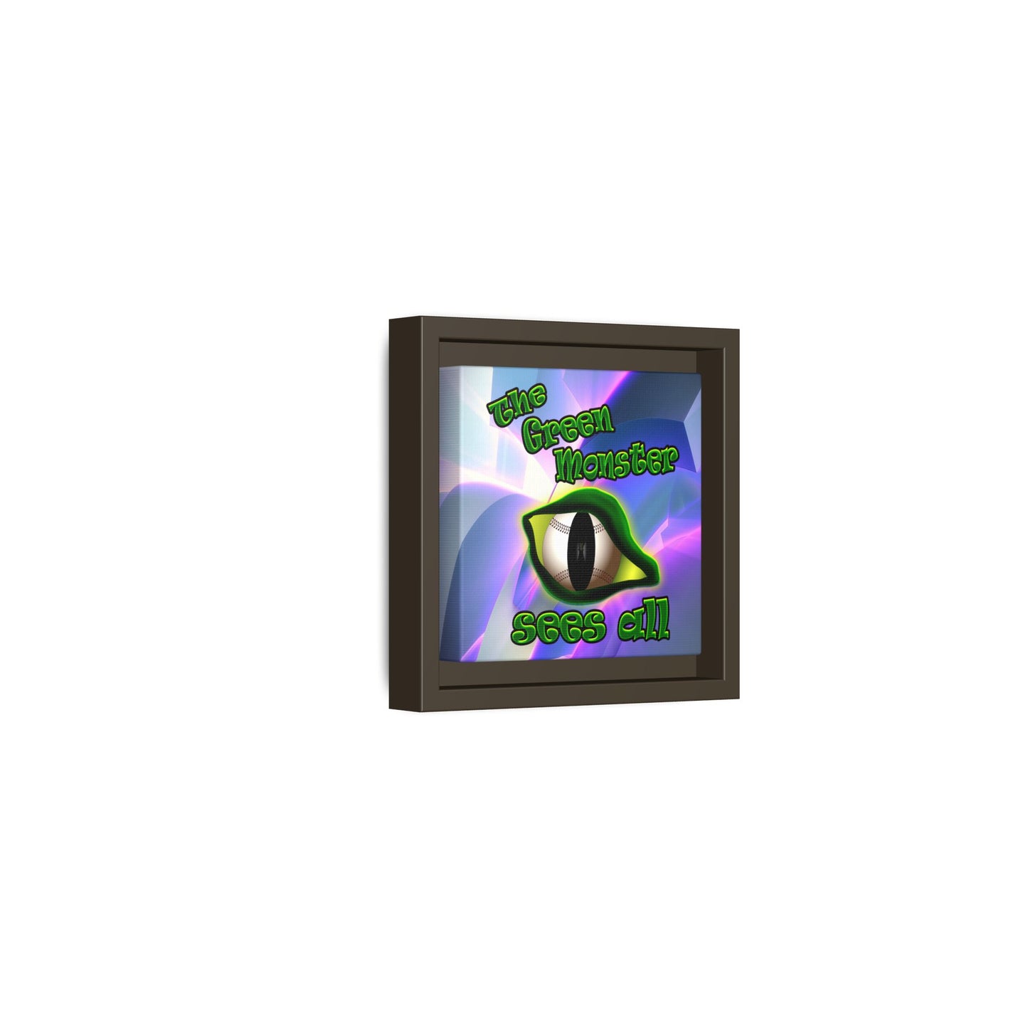 green monster - framed canvas art (grey-pink wave)