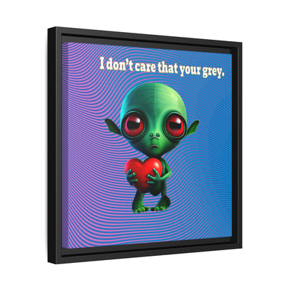 I don't care that your grey - framed canvas art (light blue-purple wave)