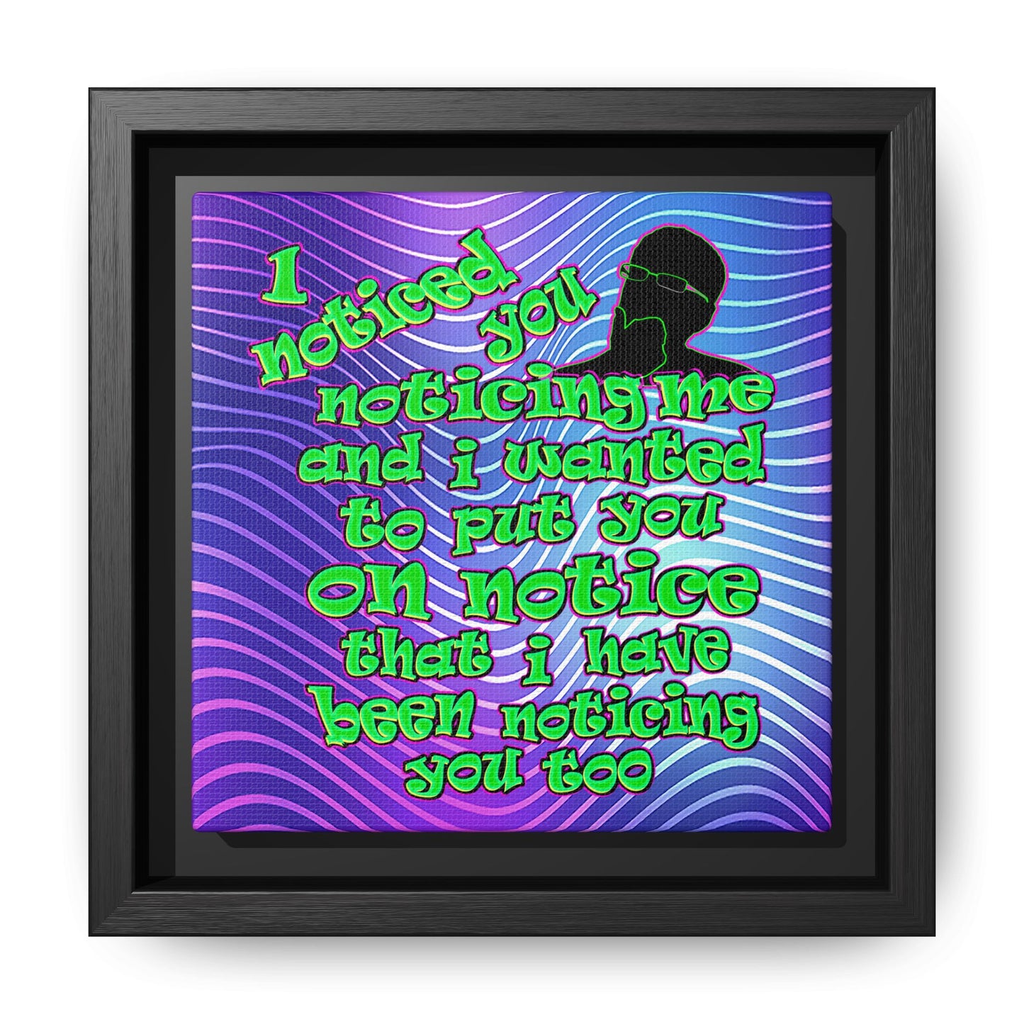 noticed you noticing - framed canvas art (purple wave)