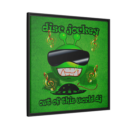disc jockey - framed canvas art (green turf)