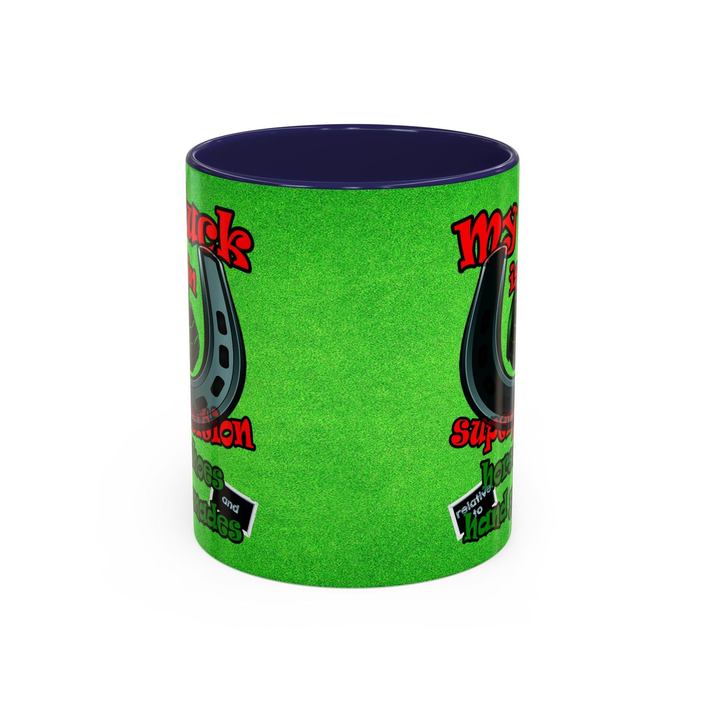 my luck - Accent Mug (green turf)