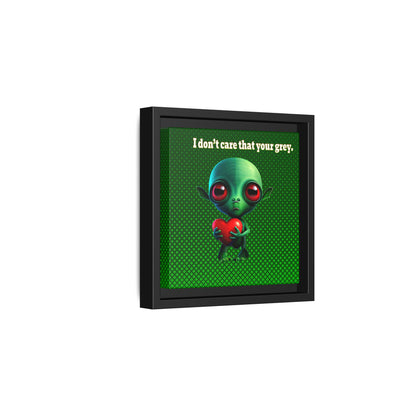 I don't care that your grey - framed canvas art (logo green)
