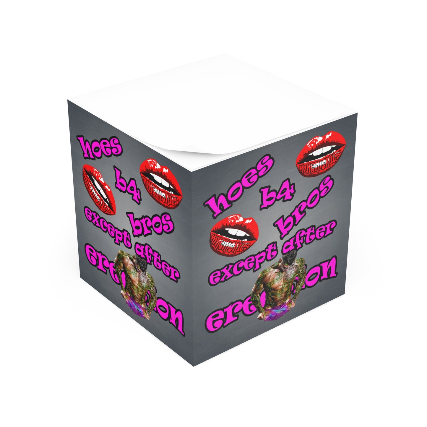 hoes b4 bros - note cube (grey-light grey)