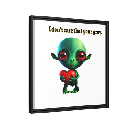I don't care that your grey - framed canvas art (white)