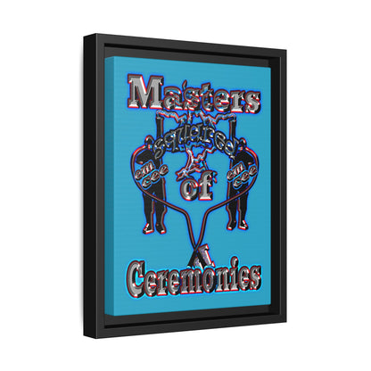 em cee squared - framed canvas art (turquoise)