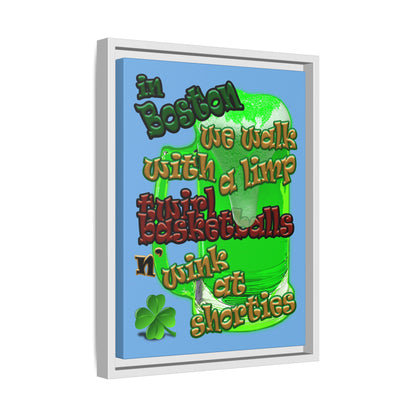 celtics logo - framed canvas art (light blue)