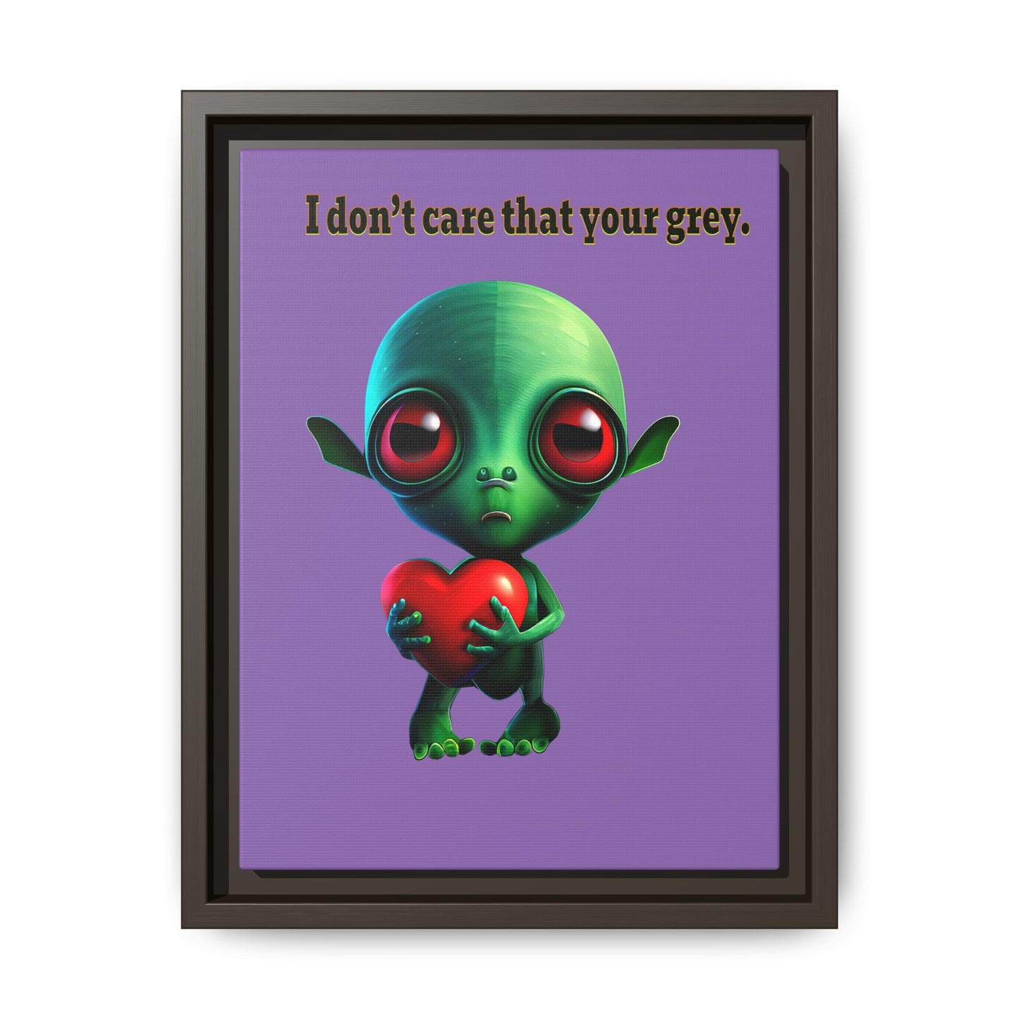 I don't care that your grey - framed canvas art (light purple)
