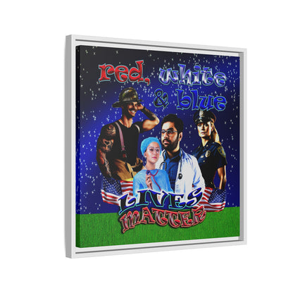 rw&b lives matter - framed canvas art ('snoops' background)