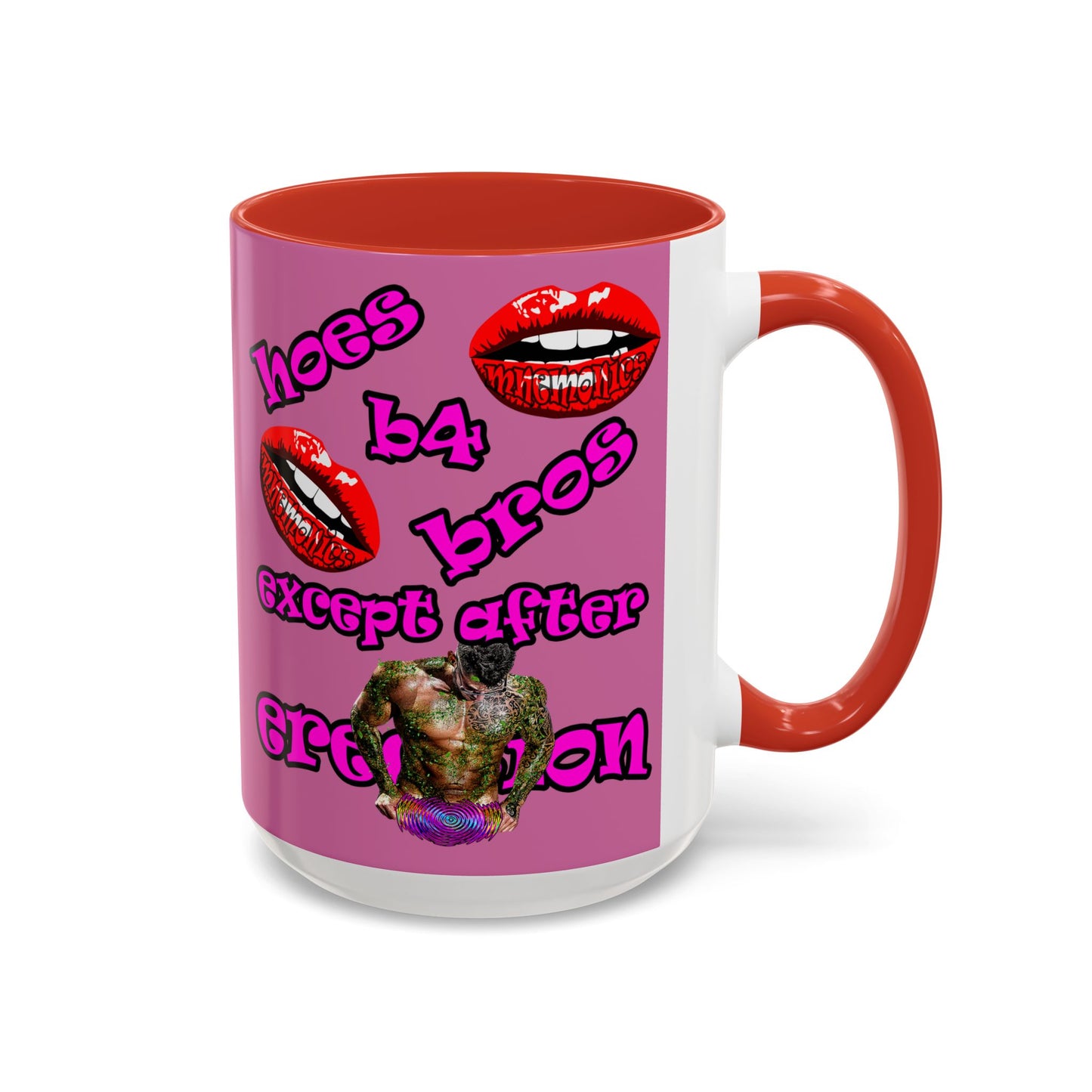 hoes b4 bros - Accent Mug (light pink)
