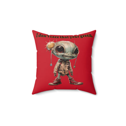 I don't care that your grey - Faux Suede Square Pillow - (dark red)