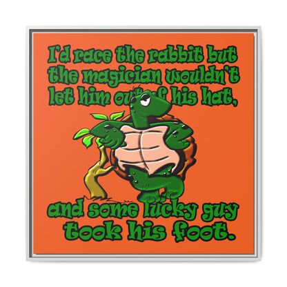 turtle race - framed canvas art (orange)