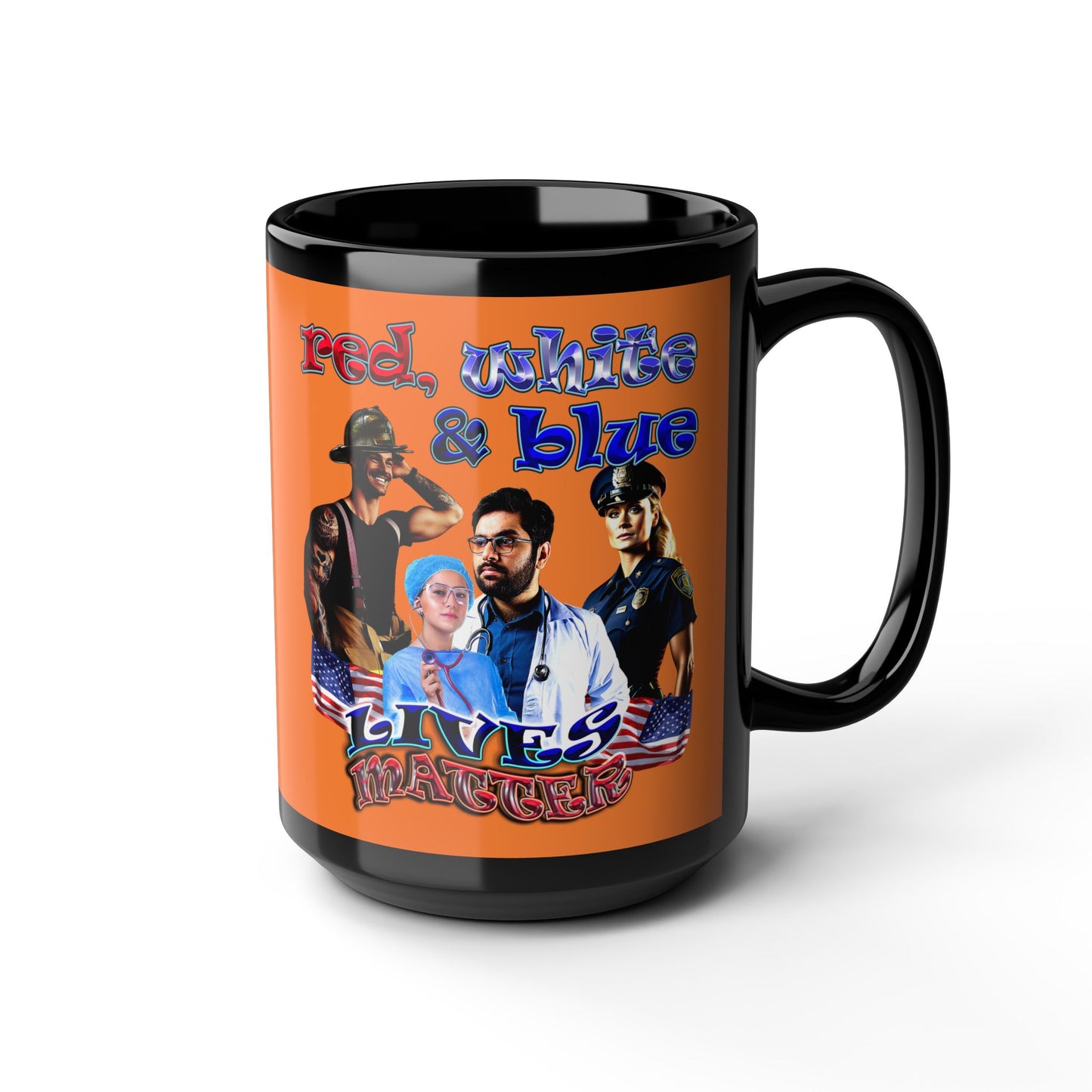 rw&b lives matter - Black Mug (crusta)
