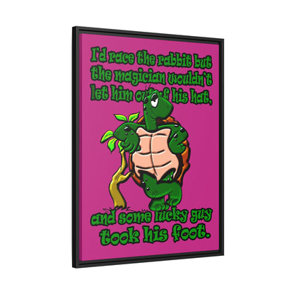 turtle race - framed canvas art (pink)