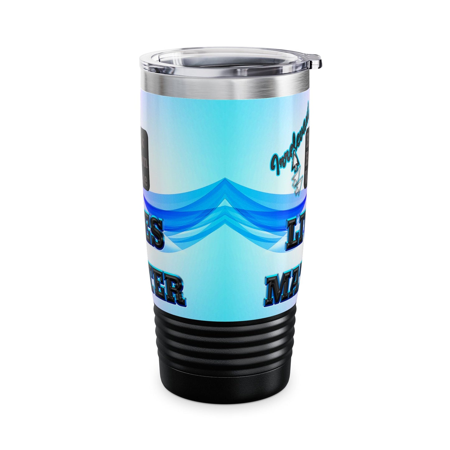 irrelevant - Ringneck Tumbler, 20oz (light blue-pink wave)