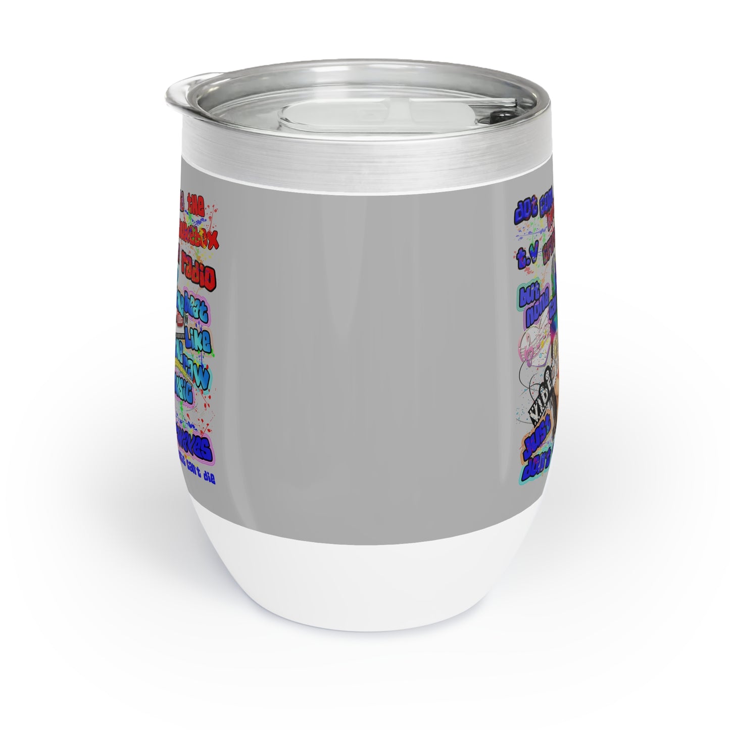 drop the beat - Chill Wine Tumbler (light grey)