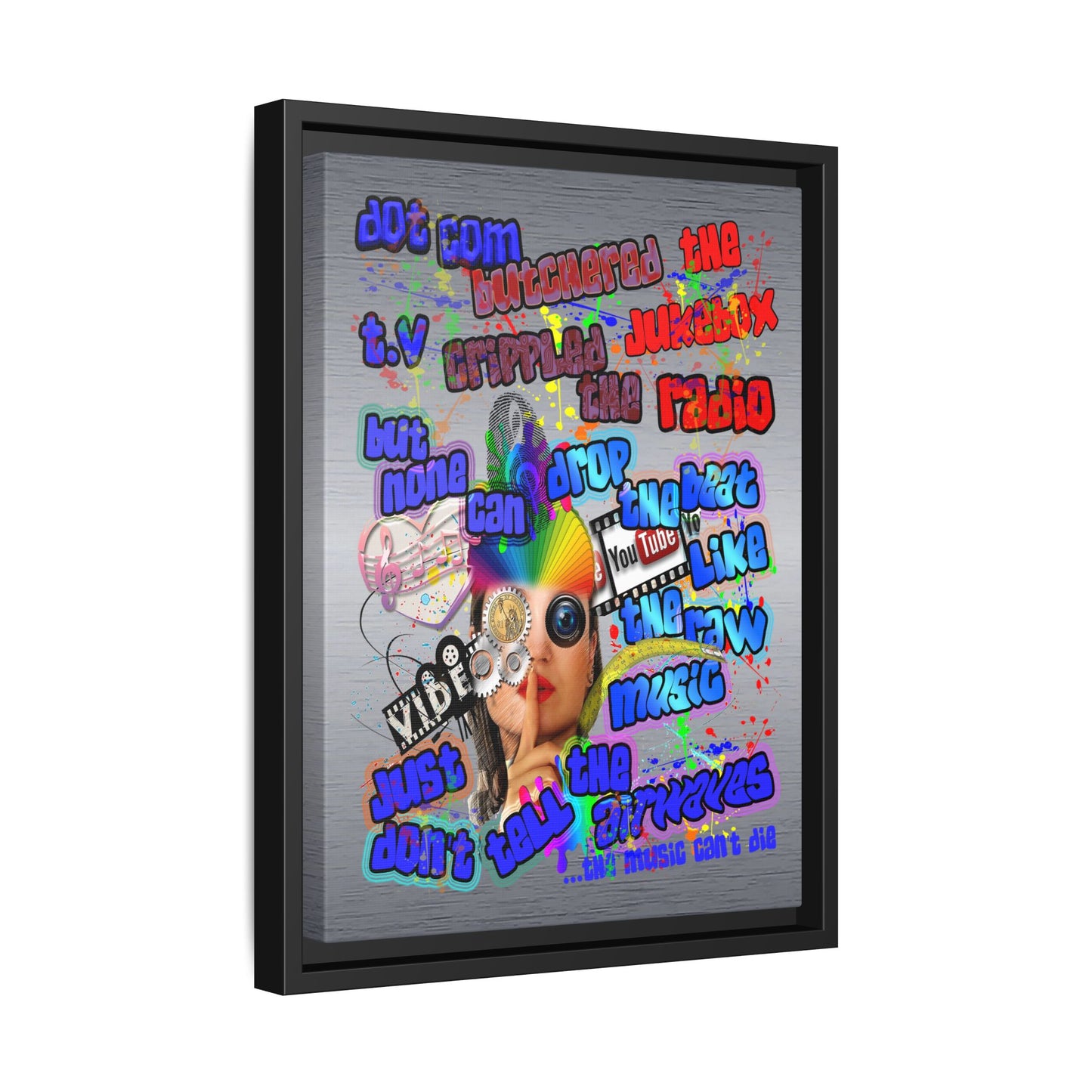 drop the beat - framed canvas art (brushed nickel)