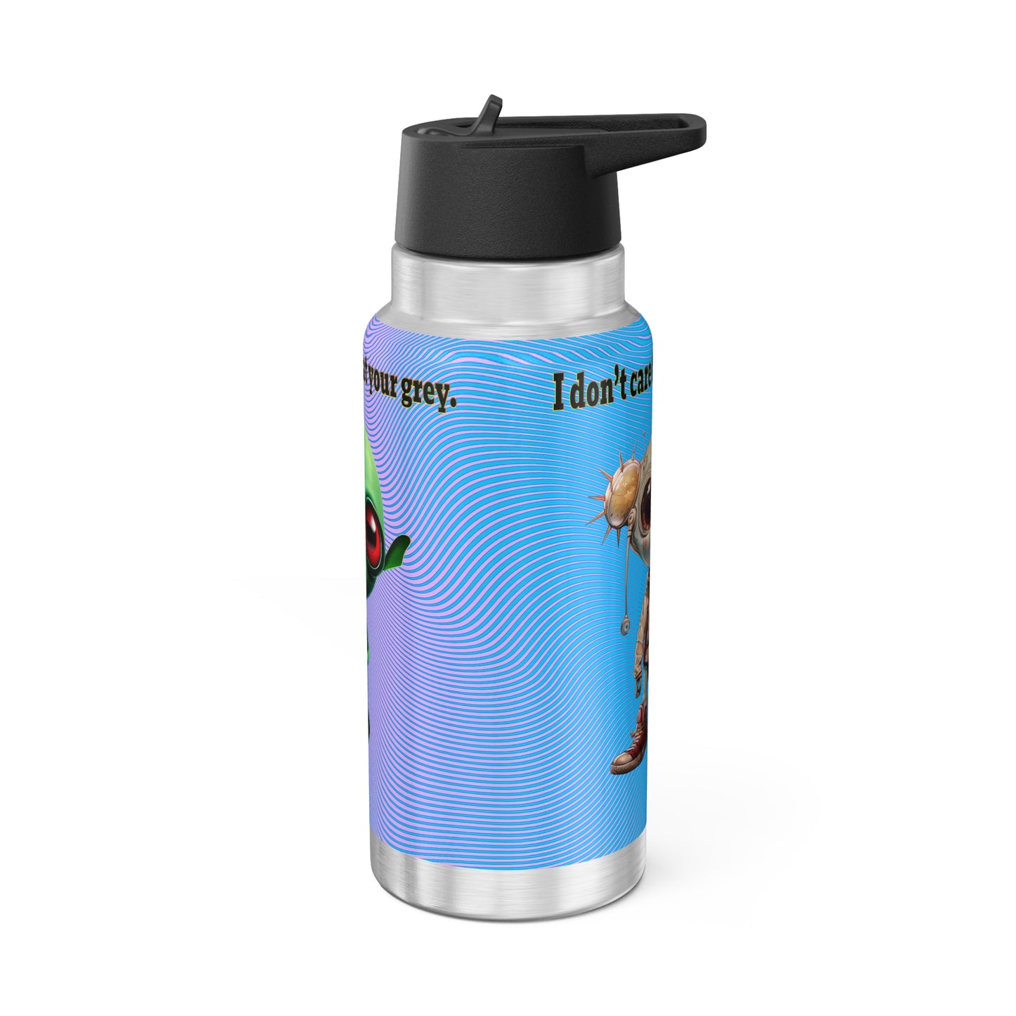 I don't care that your grey - Gator Tumbler, 32oz  (light blue-purple wave)
