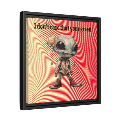 I don't care that your green - framed canvas art (yellow-orange wave)