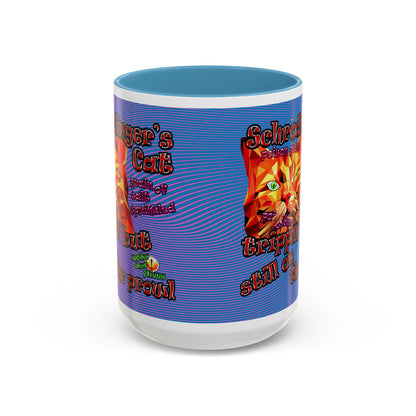 schrodinger's cat - Accent Mug (light blue-purple wave)