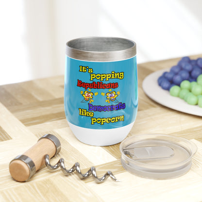 popping like popcorn - Chill Wine Tumbler (turquoise)