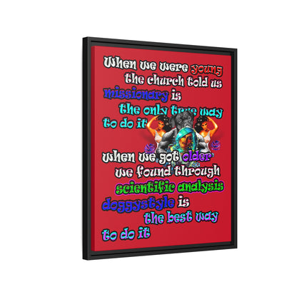 doggystyle - framed canvas art (dark red)