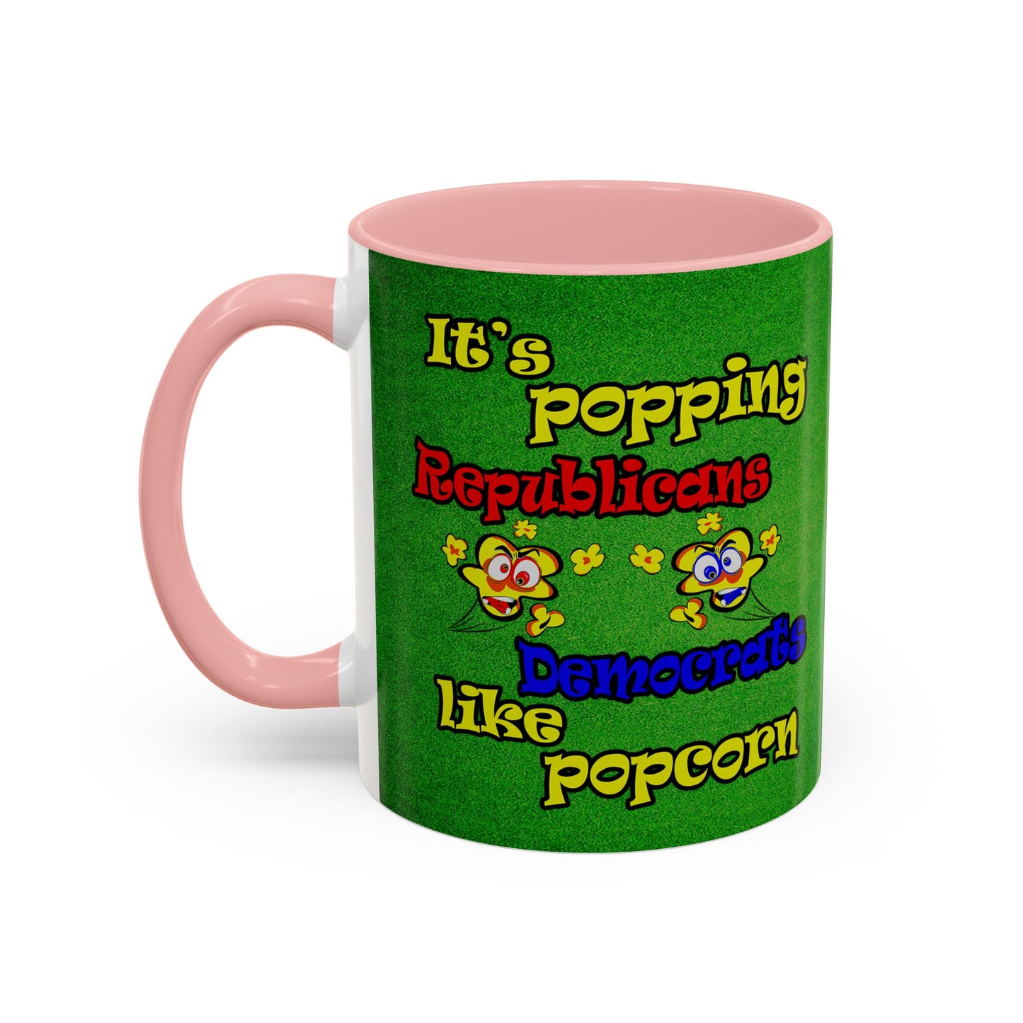 popping like popcorn - Accent Mug (green turf)