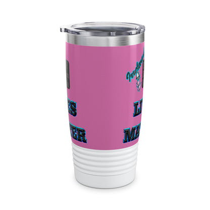 irrelevant - Ringneck Tumbler, 20oz (light pink)