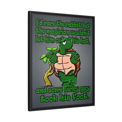turtle race - framed canvas art (grey-light grey)