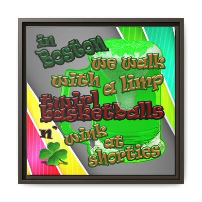 celtics logo - framed canvas art (rainbow split)