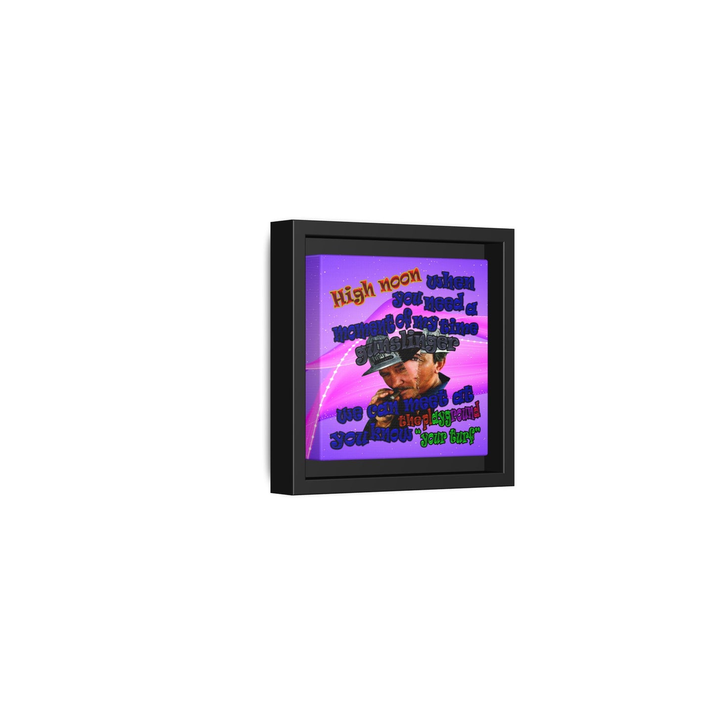 high noon - framed canvas art (purple-pink wave)
