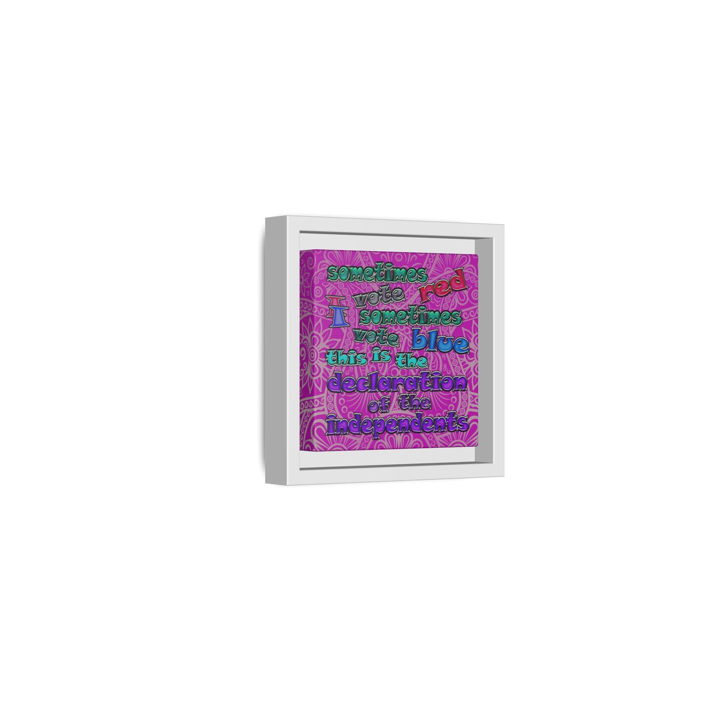 declaration of the independents - framed canvas art (pink swirl)