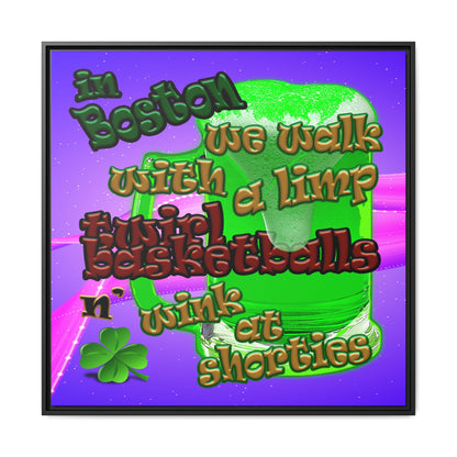 celtics logo - framed canvas art (purple-pink wave)
