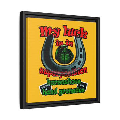 my luck - framed canvas art (yellow)
