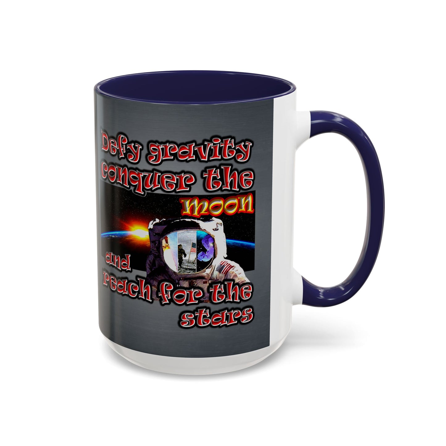 defy conquer reach - Accent Mug (grey-light grey)