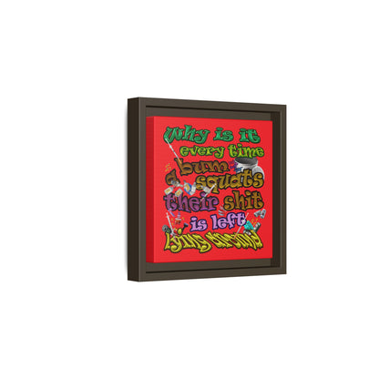 the bum's shit - framed canvas art (red)