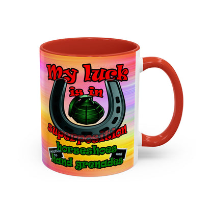 my luck - Accent Mug (color blur)