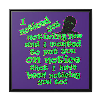 noticed you noticing - framed canvas art (purple)